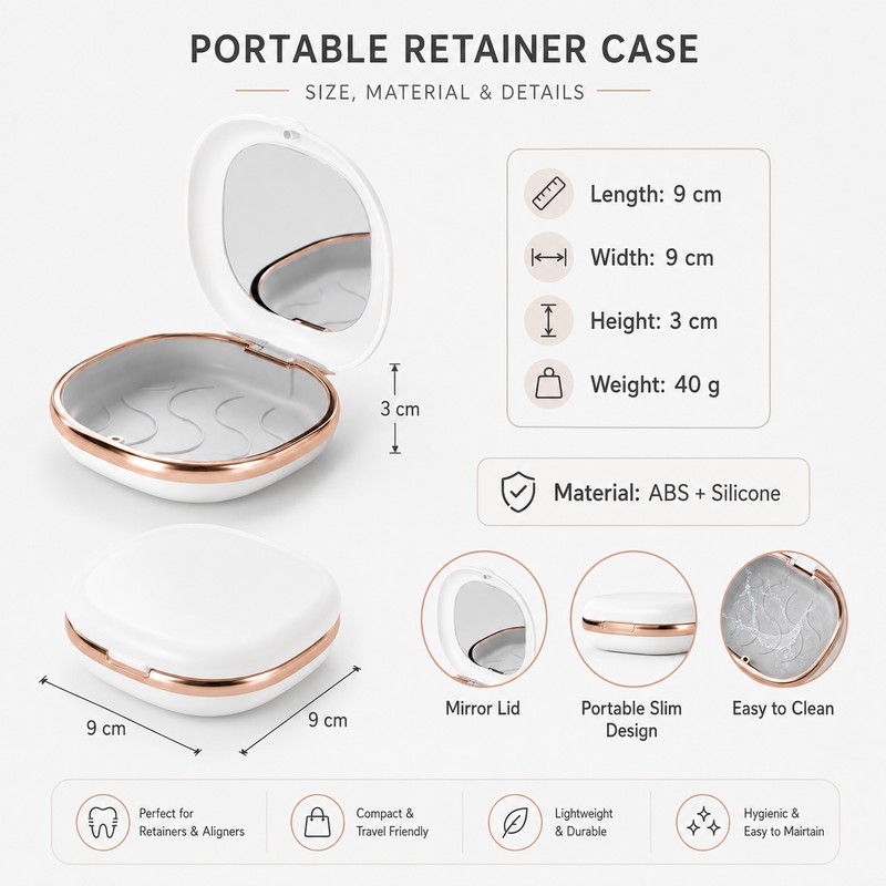 Portable Retainer Case for Aligners – Slim ABS Mouth Guard
