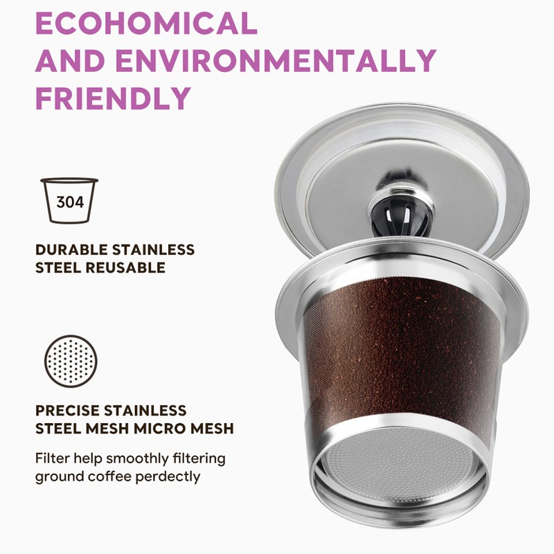 Metal Coffee Pod Stainless Steel Reusable Refillable Filter Cup Single