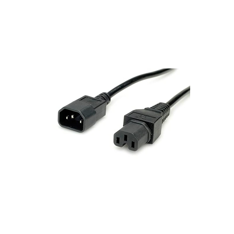 VALUE Power Cable IEC320/C14 Male to C15 Female, Black, 1.8