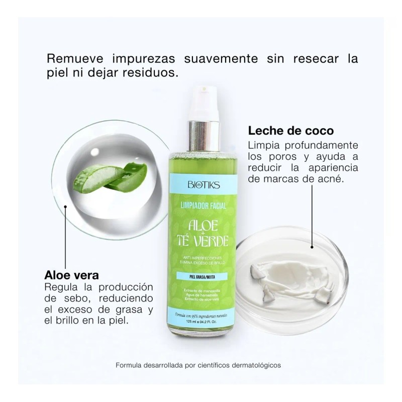 Biotiks Limpiador Antiacné Piel Grasa Aloe Vera & Té Verde