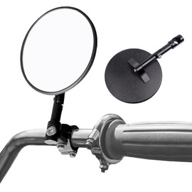 Pack of 2 Motorcycle Mirrors E24 Tested - Round Handlebar End Mirrors with Brackets, Universal for Scooters, Scooters, ATV & Motorcycles such as MT07, Z750, CB125R