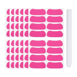 PATIKIL 48 Pairs Sports Eye Black Stickers, Under Eye Black Strips Football Face Stickers Breathable Eyeblack Sticker with 1 Pcs White Pencil for Baseball Fans on Game Day, Pink