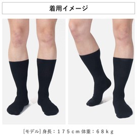 Apple simetuke100 Men's Socks, For Nursing Care, No Tightening, Loose, Deodorizing, Anti-slip, Top Yarn, 100% Cotton, 3 Pairs Set, Black, Beige, Navy