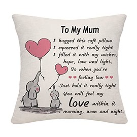 Mum Gifts from Daughter Son Mom Mum Mother Mama Throw Pillow Cover Cushion Case Cushion Cover Thanksgiving Gifts (mum-1)
