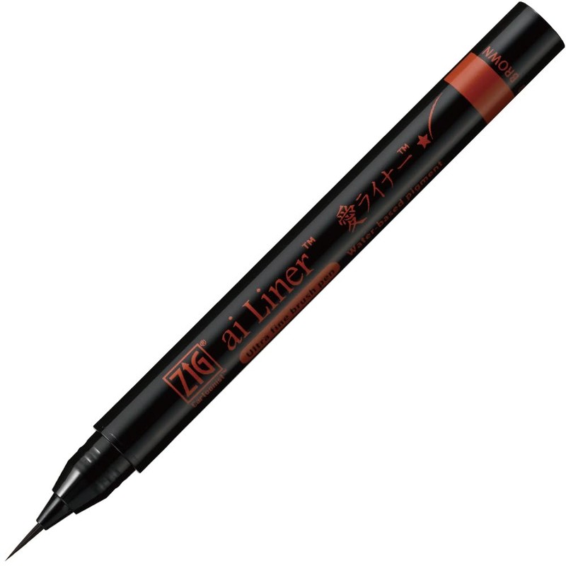 Kuretake ED101-060 Brush Pen, Love Liner, Ultra Fine Point, Brown