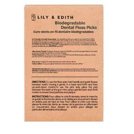 LILY & EDITH Plant Based Dental Floss Picks Adults and Kids 300 Counts, Fluoride-Free, Plant Based Straw Wheat, Earth Friend, Zero Waste Package, Shred Resistant (Unflavored)