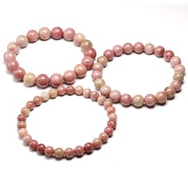SIMPLÍ BASIC Natural Rhodonite Healing Gemstone Bracelets 6mm Bead | Womens & Mens Bracelets | Recognising Purpose | Enhance Confidence | Everyday Jewellery | Inc Gift Box