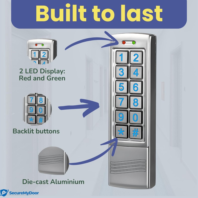SecureMyDoor Proximity Digital Keypad for Door Entry System | Both