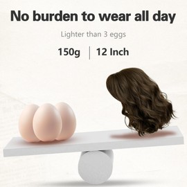 SUKRI Dark Brown Bob Wigs with Bangs for Women Short Wavy Shoulder Length Bob Wig Natural Color Heat Resistant Hair for Daily 12 Inch