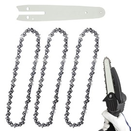 5pcs Mini Chainsaw Chains with Replacement Saw Chain Bar, 6 Inch Small Chainsaw Chain Replacement Steel 1/4 Chainsaw Blade for Tree Trimming, Cordless Handheld Mini Chainsaws (37 Drive Links)
