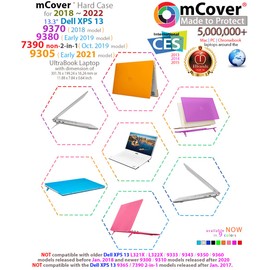 mCover Hard Shell Case ONLY Compatible for 13.3" Dell XPS 13 9370 (2018) 9380 (2019) / 9305 (2021) / 7390 non-2-in-1 Models (NOT Fitting Other Dell Models) Notebook Computers - Black