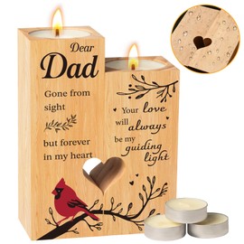 Sympathy Memorial Candlestick– Memorial Gift for Dad – Heartfelt Tribute Candle Holder for Remembrance for Any Special Occasions