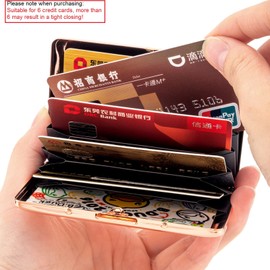 EYIDADAE RFID Credit Card Holder Protector Metal Credit Card Wallet Business Card Holder for Women and Men (Rose Gold)