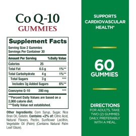 Coq10 200 Mg Nature's Bounty Melocotón Y Mango 60 Gomitas