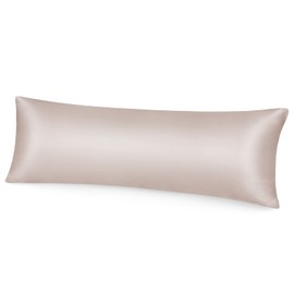 Fittia Satin Pillowcase Premium Pillowcase Cushion Cover Hair and Skin Care Silky with Zip 1 Piece Taupe 40 x 145 cm