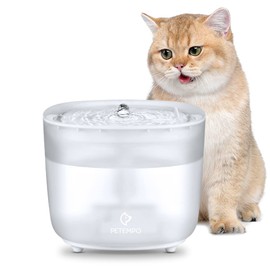 Cat Water Fountain with Wireless Pump, 68oz/2L Ultra Quiet Cat Fountain, Automatic Pet Drinking Fountain for Cats Dogs Inside with 2 Flow Modes, LED Light Indicator, Filter Included