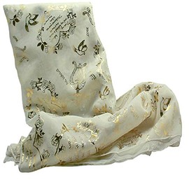 Biblical World My Beloved Scripture Scarf For Woman, 100% Polyester 20 x 60 inches (Ivory)