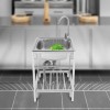 Stainless Steel Single Basin Kitchen Sink Simple Laundry Sink +Faucet