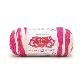 Red Heart All in ONE Flower Power Peony pop Yarn - 3 Pack of 8.8oz/250g - 100% Acrylic - #4 Worsted (Medium) - 417 Yards - Knitting/Crochet