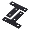 Schwarze flache Eckwinkel, 10 Stück, schwarz, langlebig, Eisen, T-Form, Eckstreben,