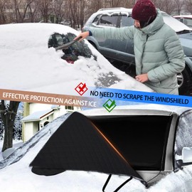 Windshield Snow Cover Fit for Toyota Tundra 2007-2021, Front Windshield Cover for Ice and Snow, Auto Extra Thick Windshield Ice Cover Protects Windshield From Rain, Sun, Frost(Tundra 2007-2021)