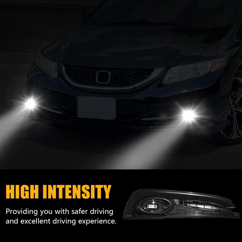 LED Fog Lights Fit for 2013 2014 2015 Honda Civic