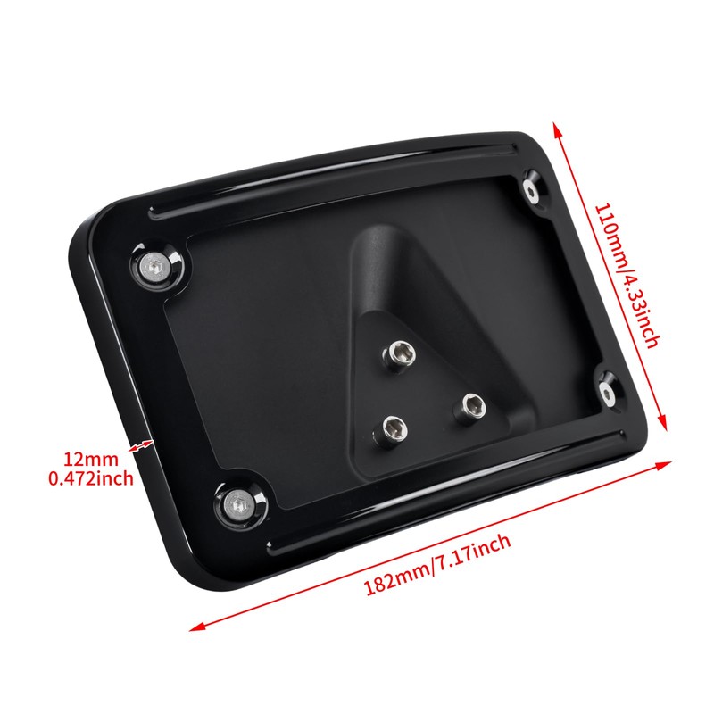 HDBUBALUS Motorcycle Curved Laydown License Plate Mount with Frame Fit