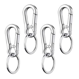 Hsrag 4 Pcs Key Ring Chain Clips Hook Holder Organizer, Retractable Keychain Carabiner Keyring with Mountaineering Buckle, for Men Women