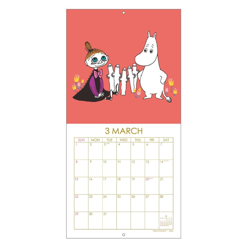 Gakken StaFul 2026 Moomin Wall Calendar, Square DM12015, Starts from