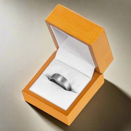 Willis Judd Mens Ring Engraved I love You Titanium Ring for Man In Wooden Gift Box 7mm Wedding Band Engagement Ring Comfort Fit Size Z+7