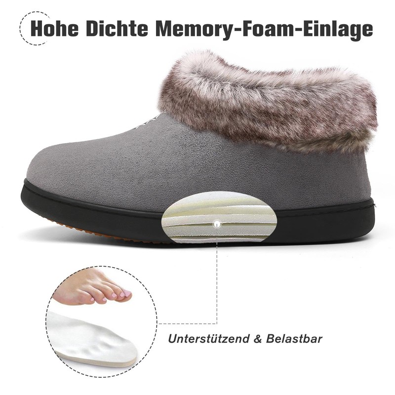 Mishansha Women's Winter, Non-Slip, Warm Slippers, Memory Foam Plush Slippers,