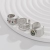 Dainty Wide Band Ring Set of 3 for Women Adjustable