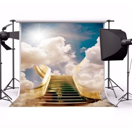 CSFOTO 8x8ft Heaven Backdrop in Loving Memory Backdrop Heaven Sent Theme Decorations Banner Kingdom of God Stairs to Paradise Sunlight Church Events Background Heavenly Backdrops for Photoshoot