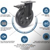 6 Inch Caster Wheels 3000lbs,Heavy Duty Casters Set of 4