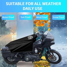GARGOYLE BELLS Motorcycle Cover Seat Shade Cover Bike Covers Lightweight Half Covers Outdoor Sun Protection All Season Fits Various Motorcycle Models - Black with Skull, M
