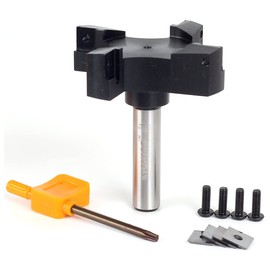 YONICO Insert Cutter Spoilboard Router Bit 3-Inch Diameter - 4 Cutter 1/2-Inch Shank 51280