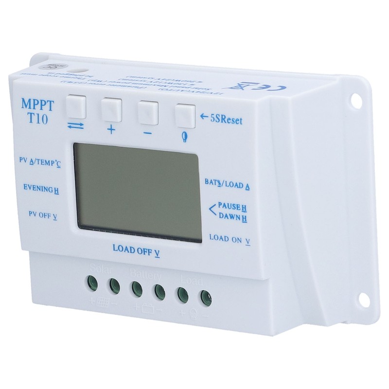10A 12/24V MPPT PWM Solar Charge Controller with LCD Display