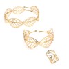 ZENGSING Gold-Plated Jewellery Sets for Women Gold Open Bracelet Bangles