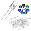 100pcs 5mm RGB Multicolor Slow Flashing LED Diode, Multi-Color Blinking