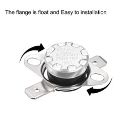 uxcell KSD301 Thermostat 55°C/131°F 10A Normally Open N.O Adjust Snap Disc Temperature Switch 2pcs,Bakelite Material