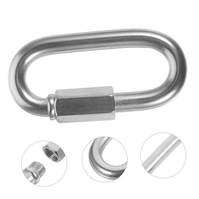LIFKOME Locking Carabiner Clip Stainless Steel Small Chain Link Connector