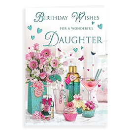 Piccadilly Greetings Group Ltd Regal Publishing Traditional Birthday Card Daughter - 9 x 6 inches, Teal