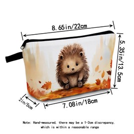 MoCaliduccious Hedgehog Makeup Bag for Women Travel Cosmetic Organizer Bag Teacher Appreciation Gifts Small Zipper Toiletry Bag