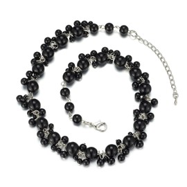 Bulinlin Pearl Necklace Women's Pearl Statement Choker Necklace Boho Colourful Fashion Jewellery Birthday Gifts for Women, Pearl, No Gemstone