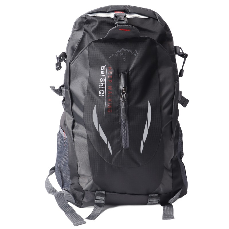 Black Outdoor Backpack Nylon Lightweight Water Repellent Hiking Sports Backpack