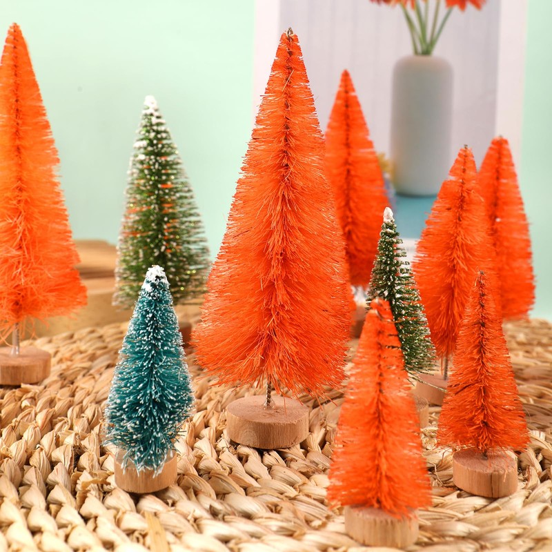 8 Pcs Artificial Mini Christmas Trees, Miniature Pine Trees Sisal