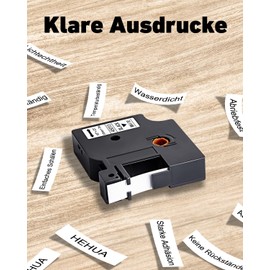 Hehua Compatible with Dymo 12mm 45013 D1 Replacement for Dymo Label Tape D1 12mm S0720530, Label Tape for LabelManager 160 280 210D 420p PNP Labelpoint 150 200 LabelWriter 450 Duo, 3 Pack