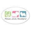 CafePress Peace, Love, Havanese Oval Car Bumper Sticker