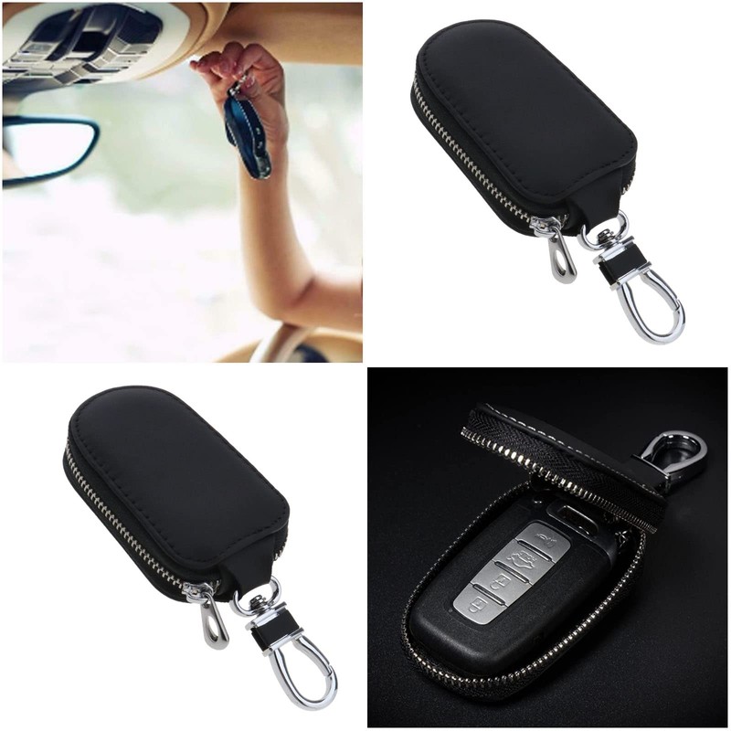 ECSiNG Car Key Chain Leather Bag Key Fob Protector Multifunction