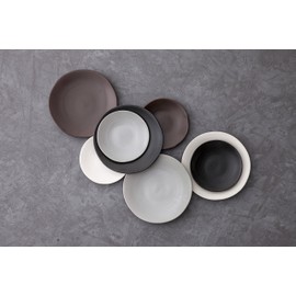 Fortessa Vitraluxe Dinnerware Heirloom Coupe Pasta Bowl, 9-Inch, Set of 4 (Charcoal)